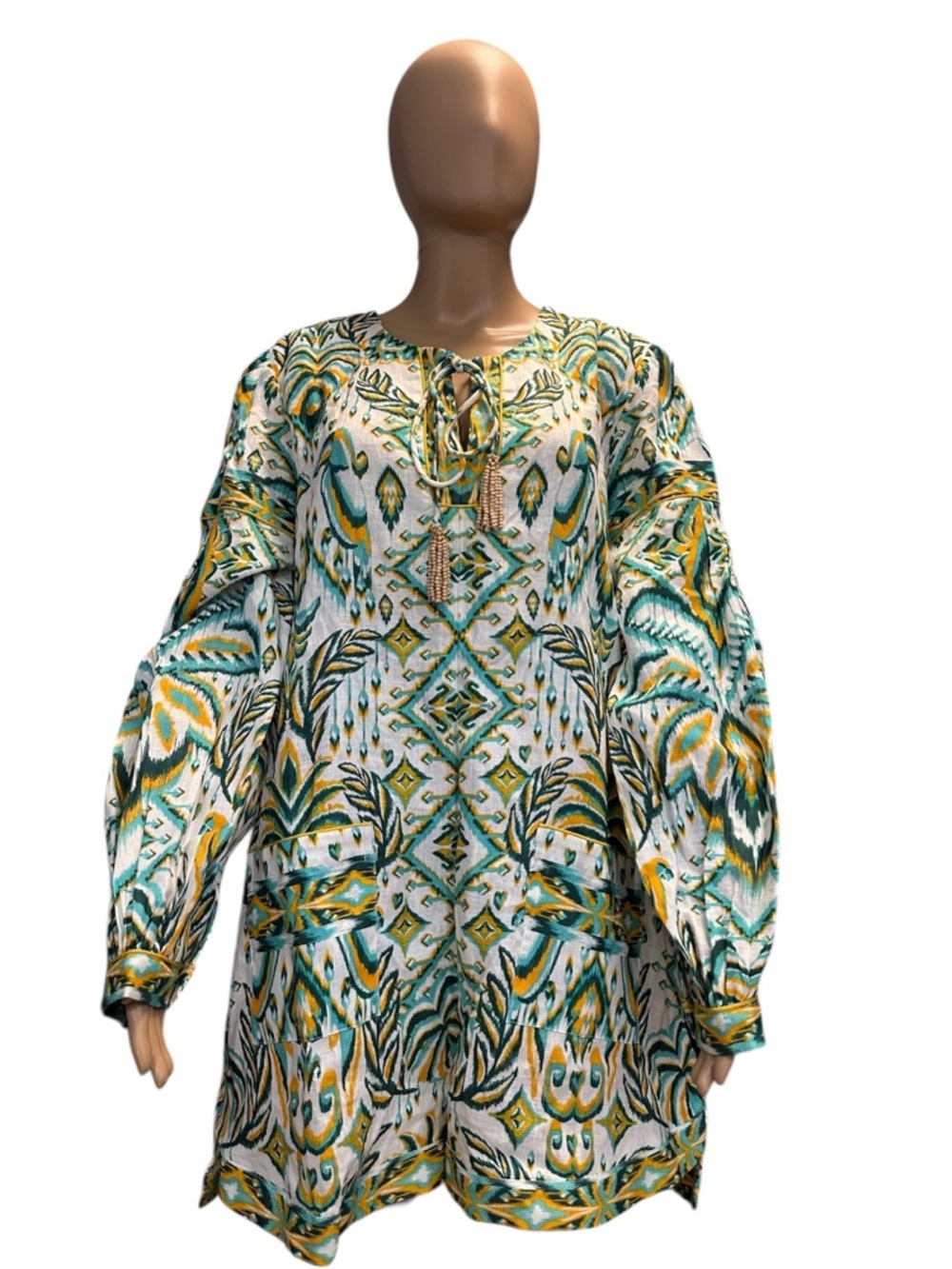 FARM Rio Tropical Tapestry Off White Romper Size XL